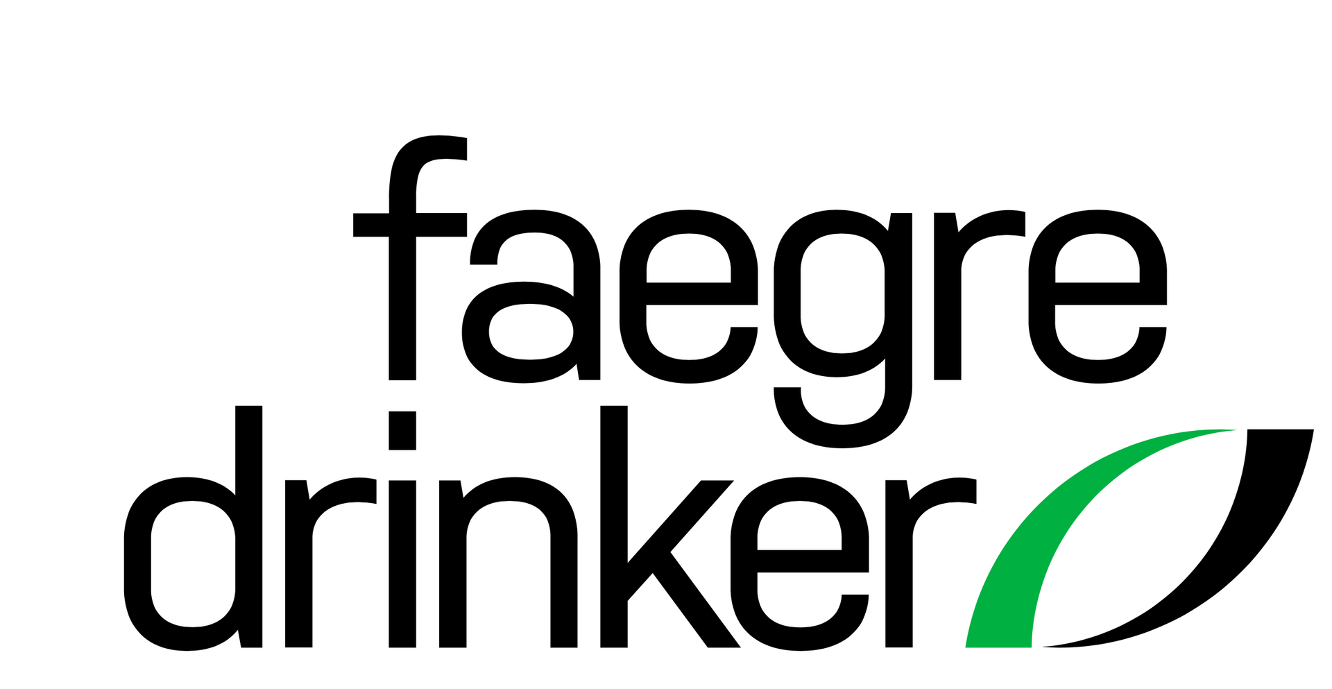 Faegre Drinker law firm logo, black text with green and black leaf design.