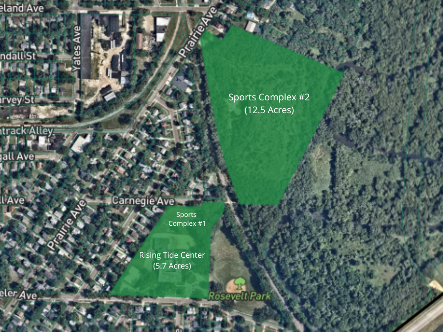 The Rising Tide Center Sports Complex Map