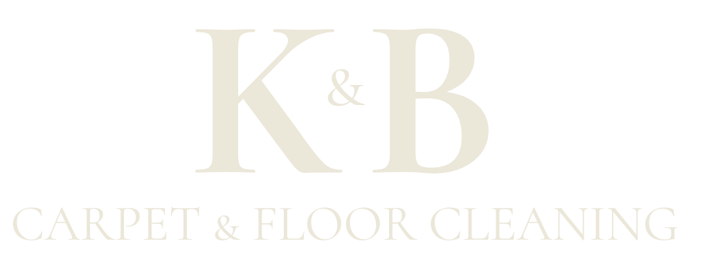 A logo for a company called k & b carpet and floor cleaning.
