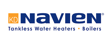 The logo for kd navien tankless water heaters and boilers