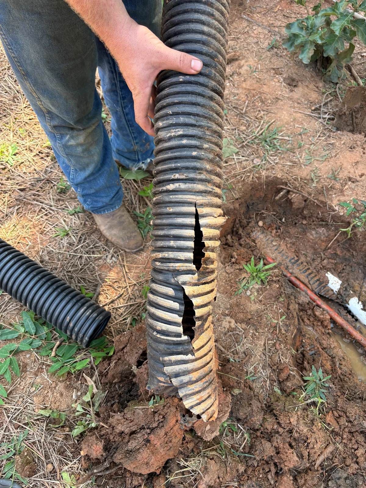 RVA Site Services with an excavator working on a septic tank installation in Richmond, VA
