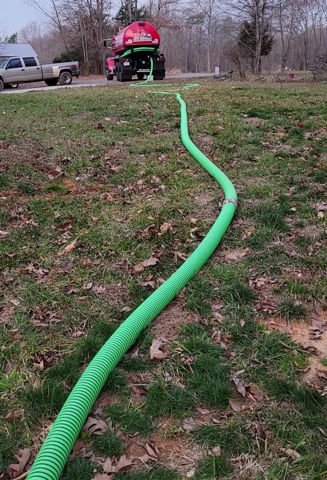 RVA Site Services performing septic pumping services for customers in Central Virginia