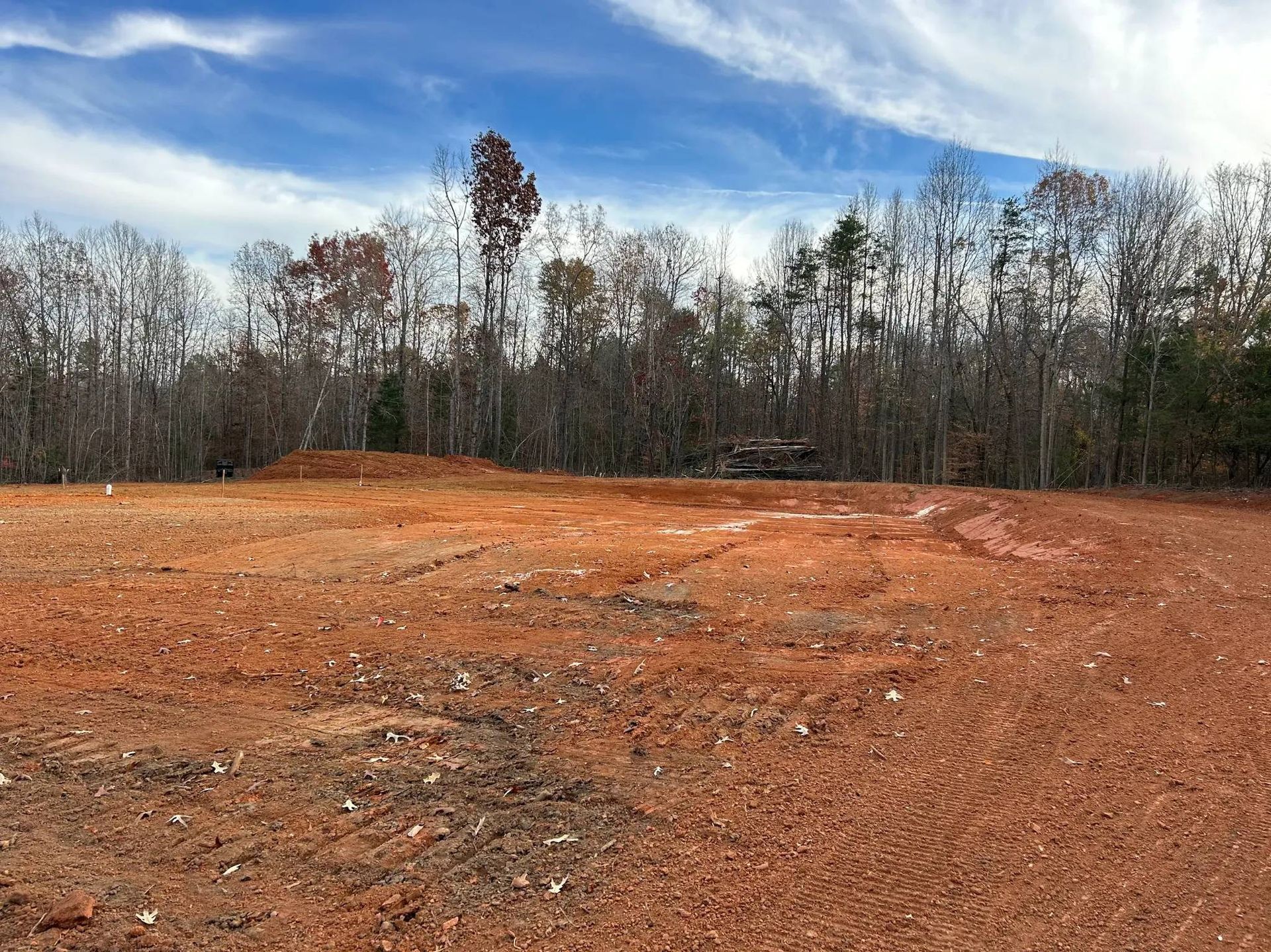 Freshly graded construction site prepared for future property improvements near Richmond, VA
