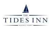 The tide inn norris point logo with a sailboat on it