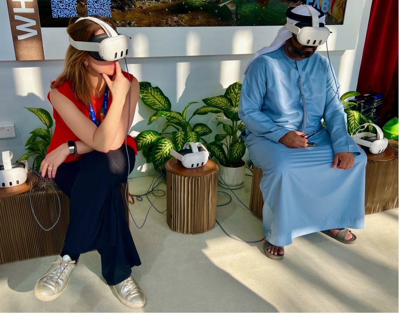 Louise and neighbor in virtual realities (Photo: John Elkington)
