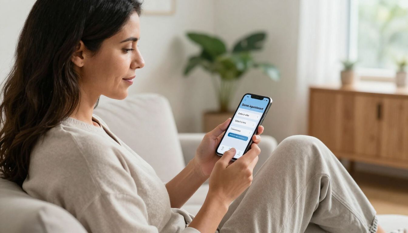 Paciente agendando una valoración odontológica en línea desde su teléfono
