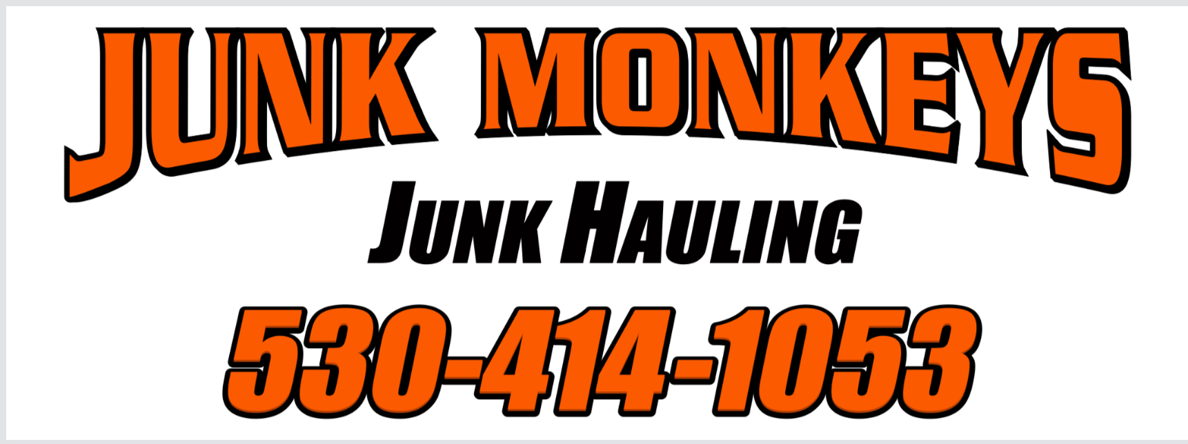 Truckee Junk Monkeys logo with orange text and phone number 530-414-1053