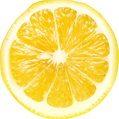Un gros plan d'une tranche de citron sur un fond blanc