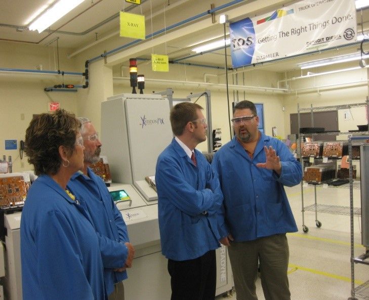 A group of people standing in a room with a sign that says the right things done