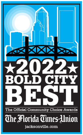 2022 Bold City Best award badge with skyline and bridge, The Florida Times-Union logo