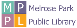 Logo for the Melrose Park Public Library, featuring the letters MPPL in colorful squares next to the full library name.