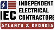 Logo for Independent Electrical Contractors, with red, white, and blue stripes and “Atlanta & Georgia” text Logo for Independent Electrical Contractors, with red, white, and blue stripes and “Atlanta & Georgia” text