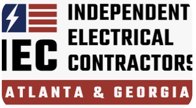 Logo for Independent Electrical Contractors, with red, white, and blue stripes and “Atlanta & Georgia” text Logo for Independent Electrical Contractors, with red, white, and blue stripes and “Atlanta & Georgia” text