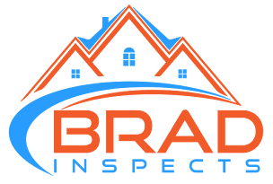 Logo: Orange and blue house icon with