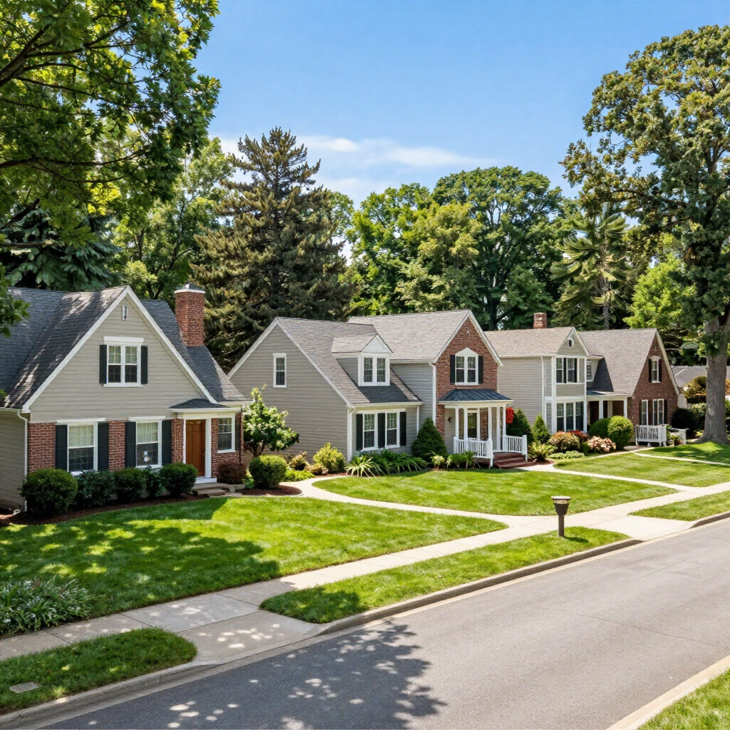 Residential neighborhood in Mill Neck, NY, Nassau County