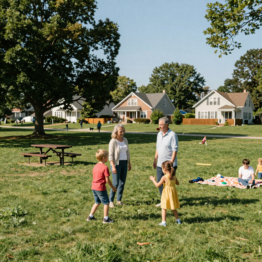 Families enjoying a community park in Bethpage NY