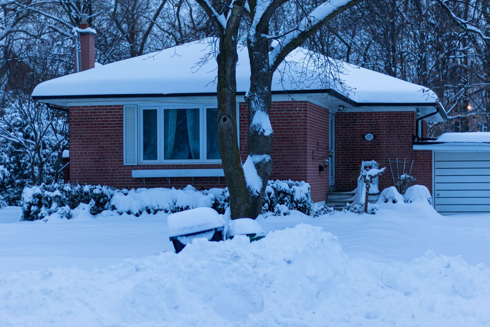 snow-covered house