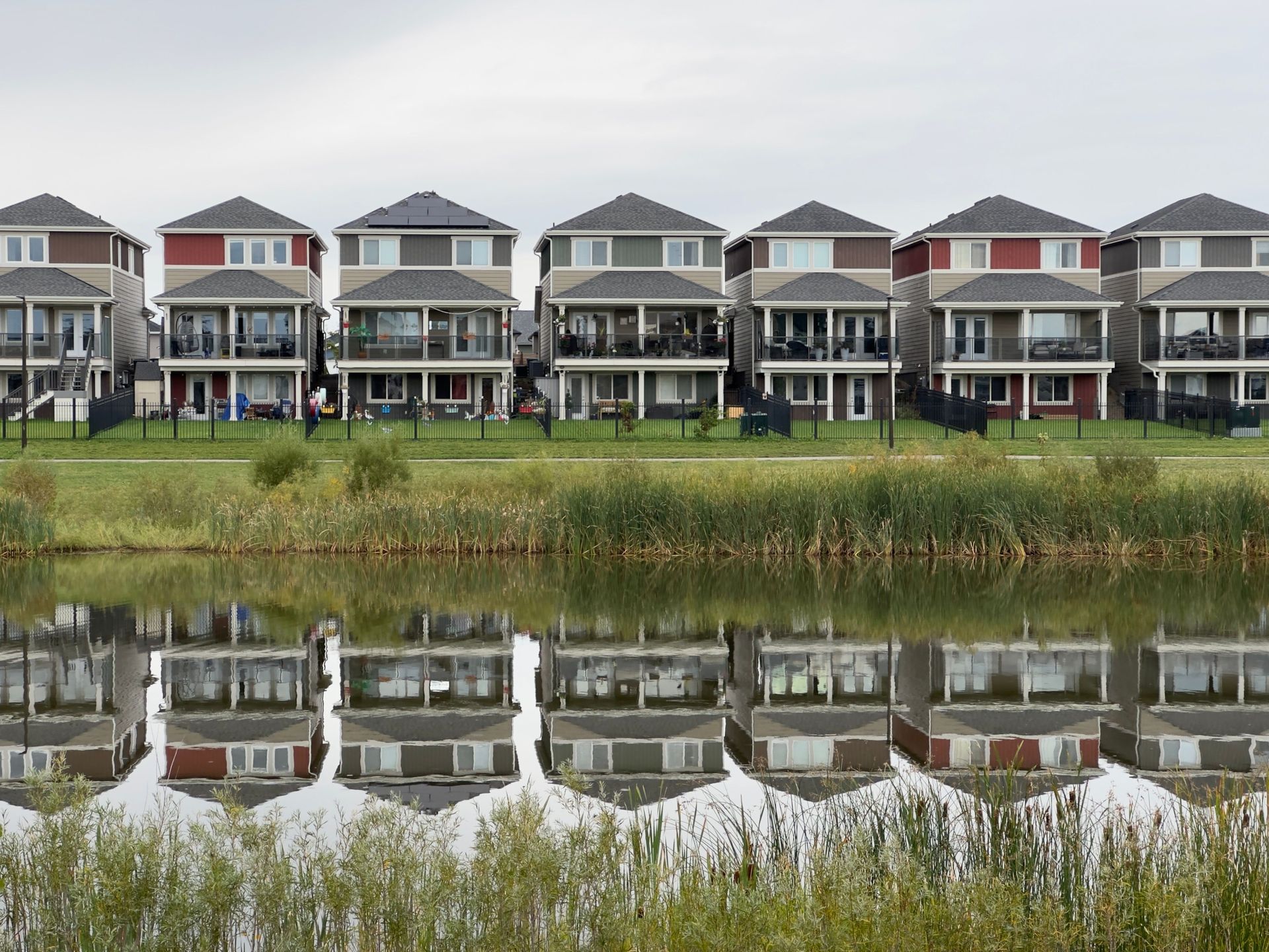 row of modern houses