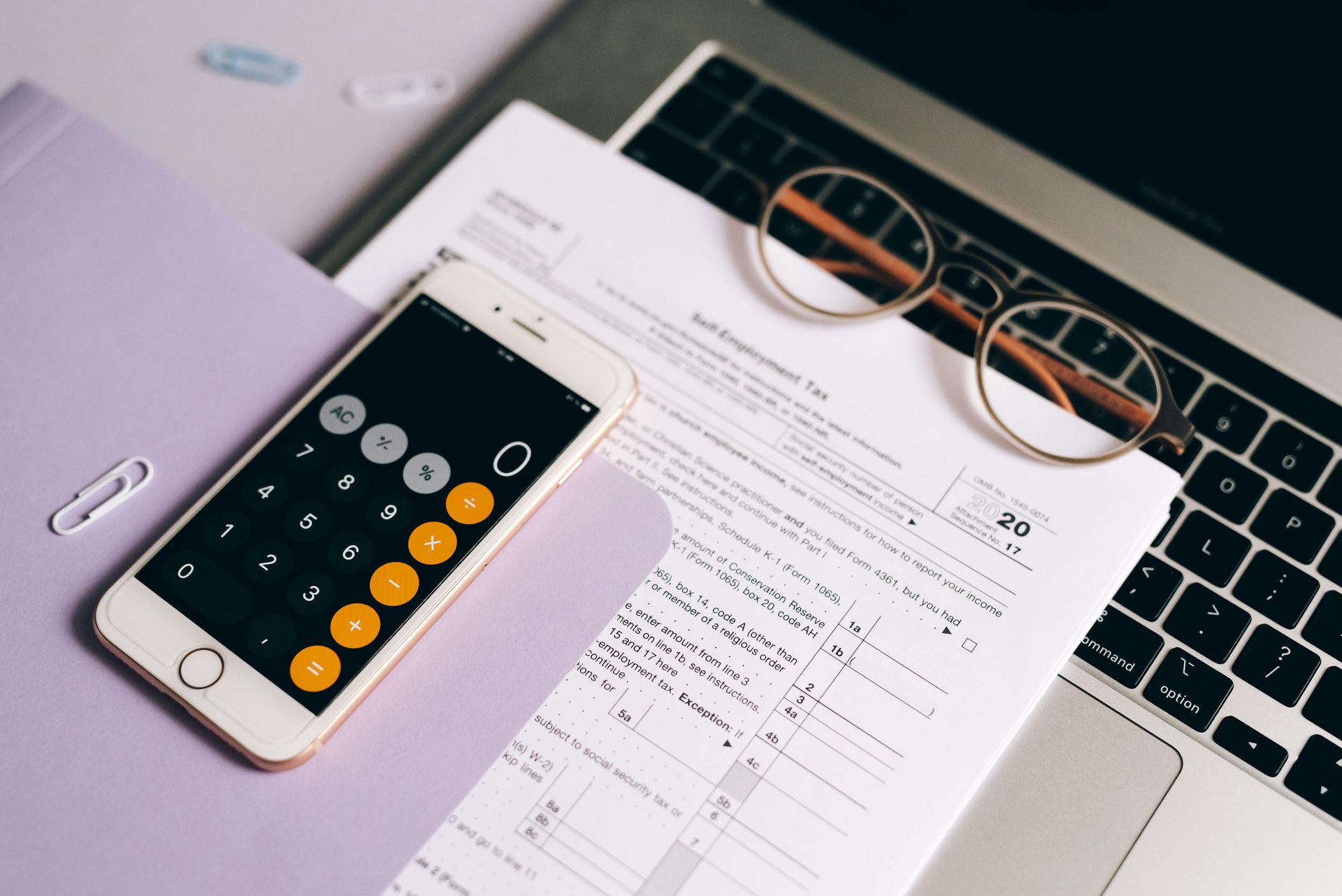calculator app on tax documents