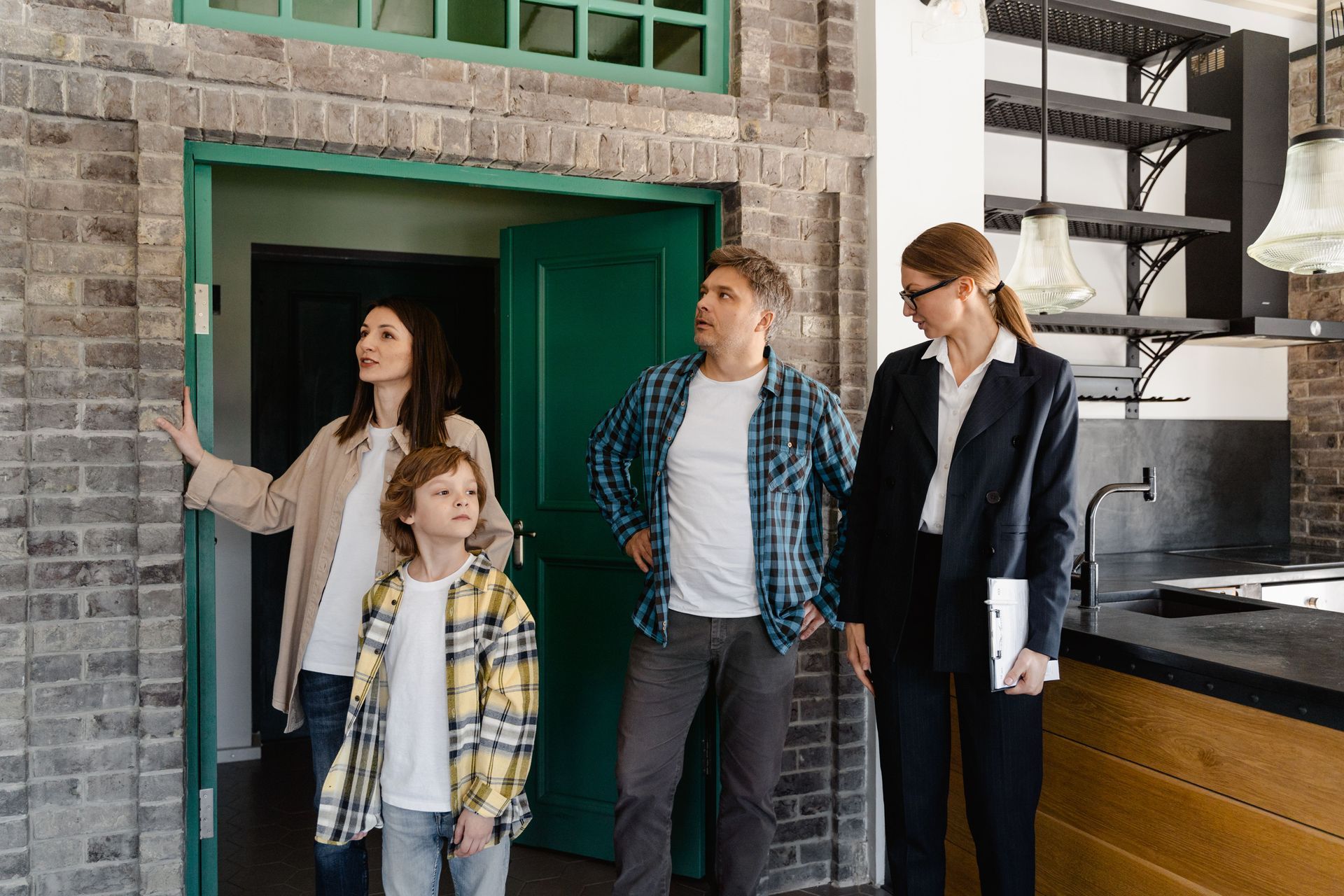 Family exploring potential new home 