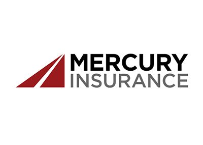 Mercury Insurance logo with red icon and black-gray text on white background