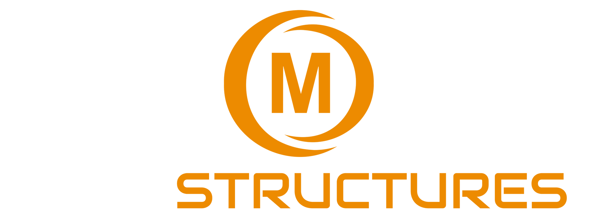 MAK Structures Logo White & orange text