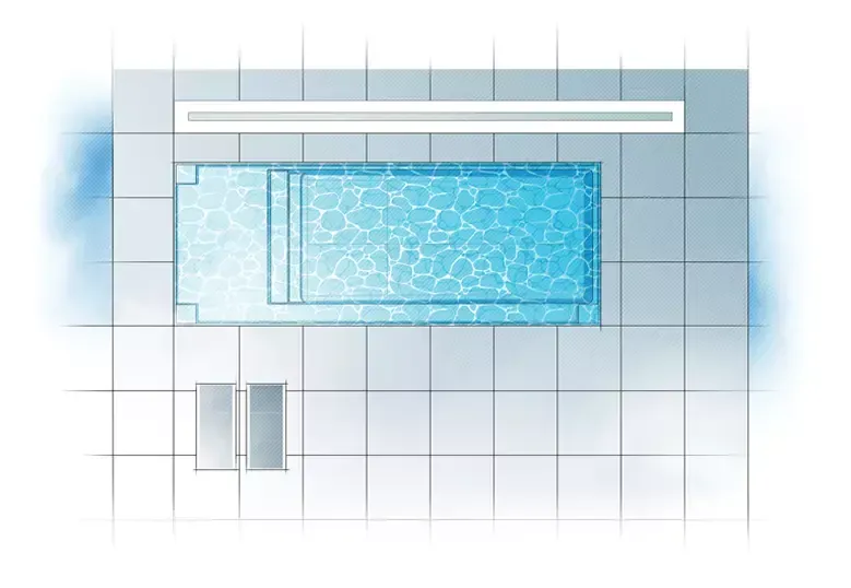 The Apex pool overhead drawing