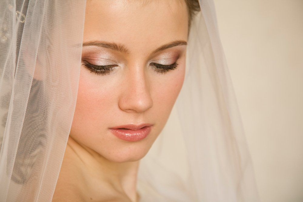 bride looking down