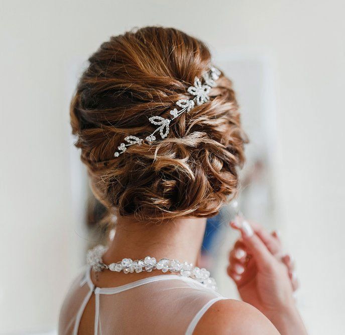 bridal hair tied up