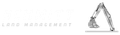Land management logo with an excavator illustration on a white background