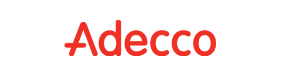 Un logotipo de Adecco rojo sobre un fondo blanco