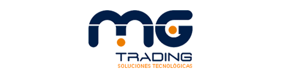 Logotipo de mg trading sobre un fondo blanco