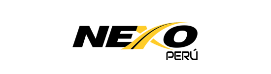 Un logotipo negro y amarillo para Nexo Perú.