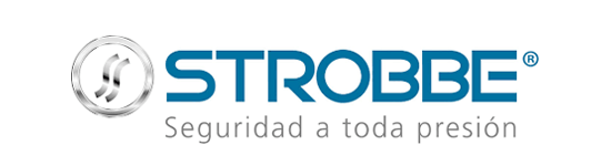 Strobbe seguridad a toda presion logo on a white background