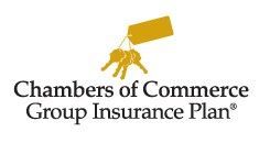 Chambers of Commerce Group Insurance Plan logo with gold key icon and black text on white background