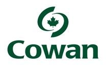 Cowan logo in green with a stylized maple leaf emblem above the wordmark