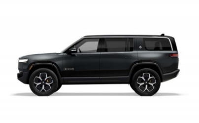 Black full-size SUV in side profile on a white background