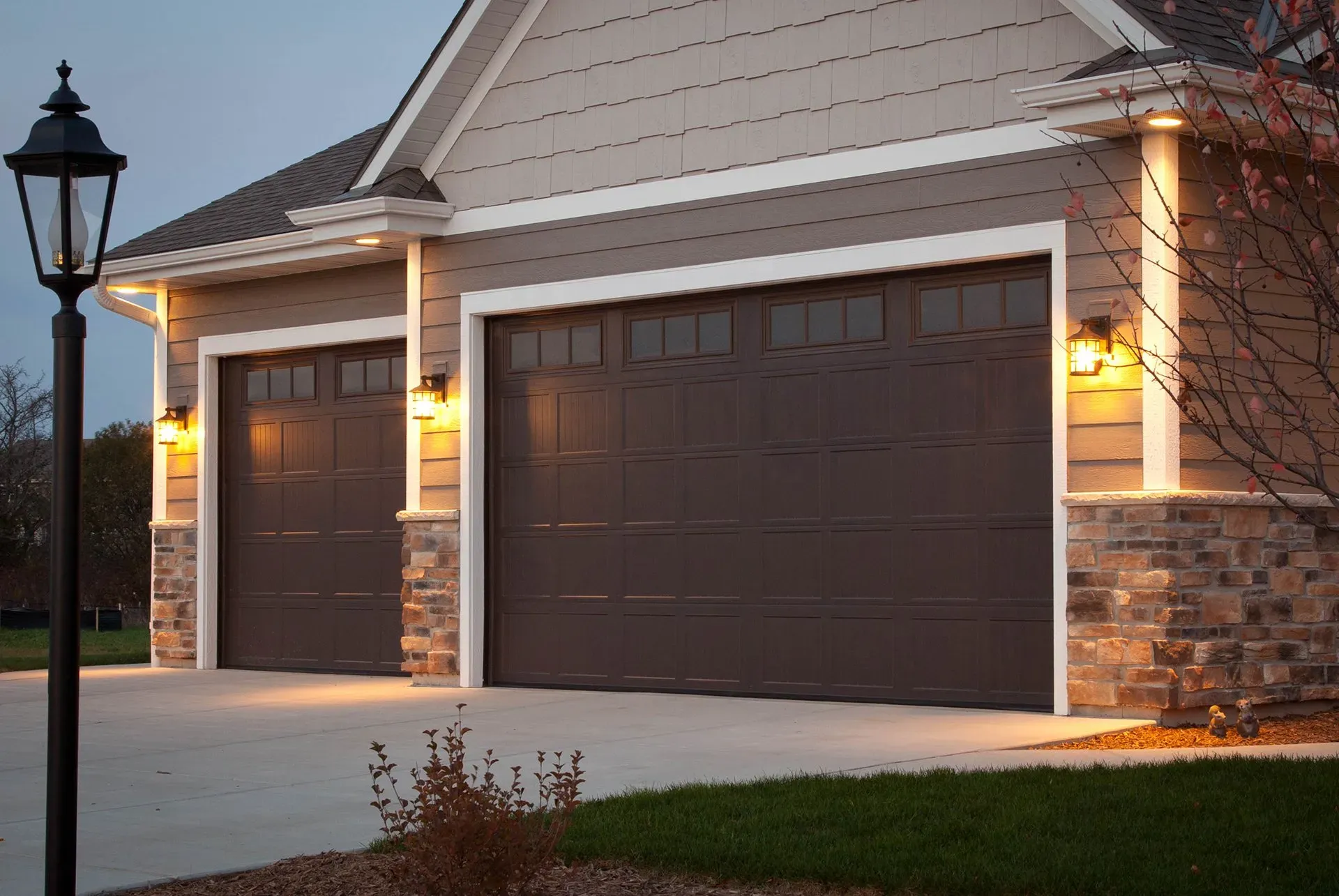 Timeless Garage Doors Dark Brown American Walnut