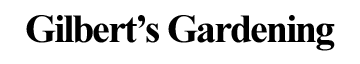 Gilbert’s Gardening logo in bold black text on a white background