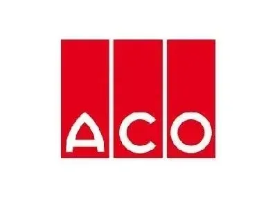 Logo ACO rosso e bianco con tre rettangoli rossi verticali e lettere bianche: A, C, O.