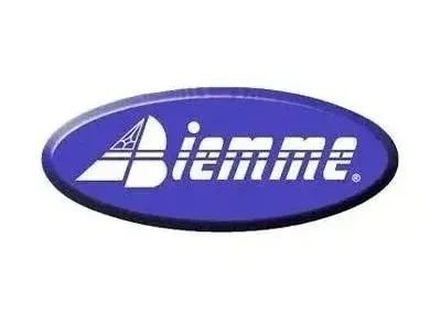 Logo ovale blu con testo bianco 