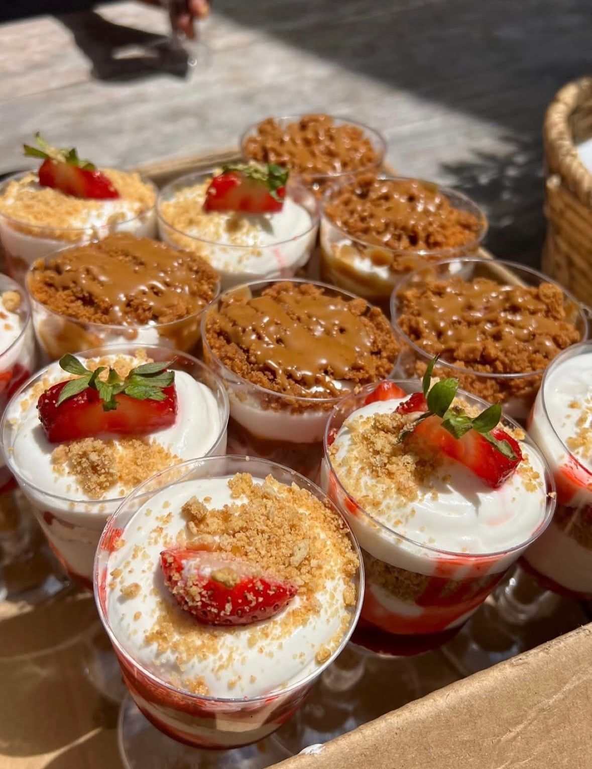 Biscoff cheesecake shooter, Strawberry cheesecake shooter