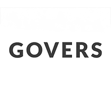 Een zwart-wit logo voor gouverneurs op een witte achtergrond.