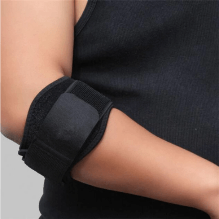 Brace de contenção, cinta para epicondilite lateral, 'counterforce brace', epicondilite lateral, tennis elbow
