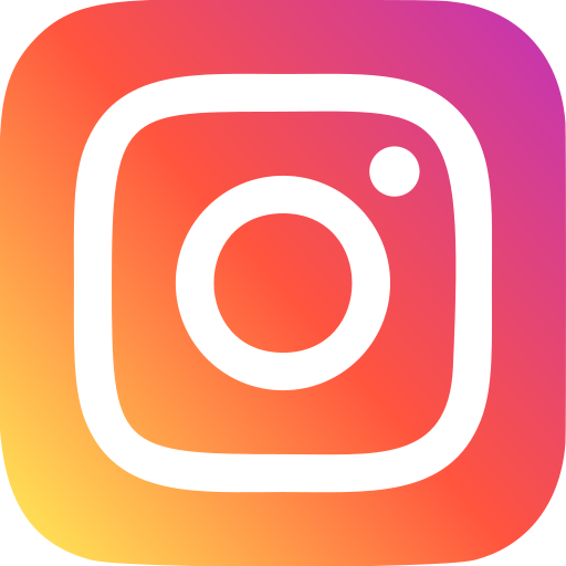 Icône de l'application Instagram avec un contour blanc autour d'un carré aux dégradés rouge, orange et violet, contenant un objectif d'appareil photo blanc.