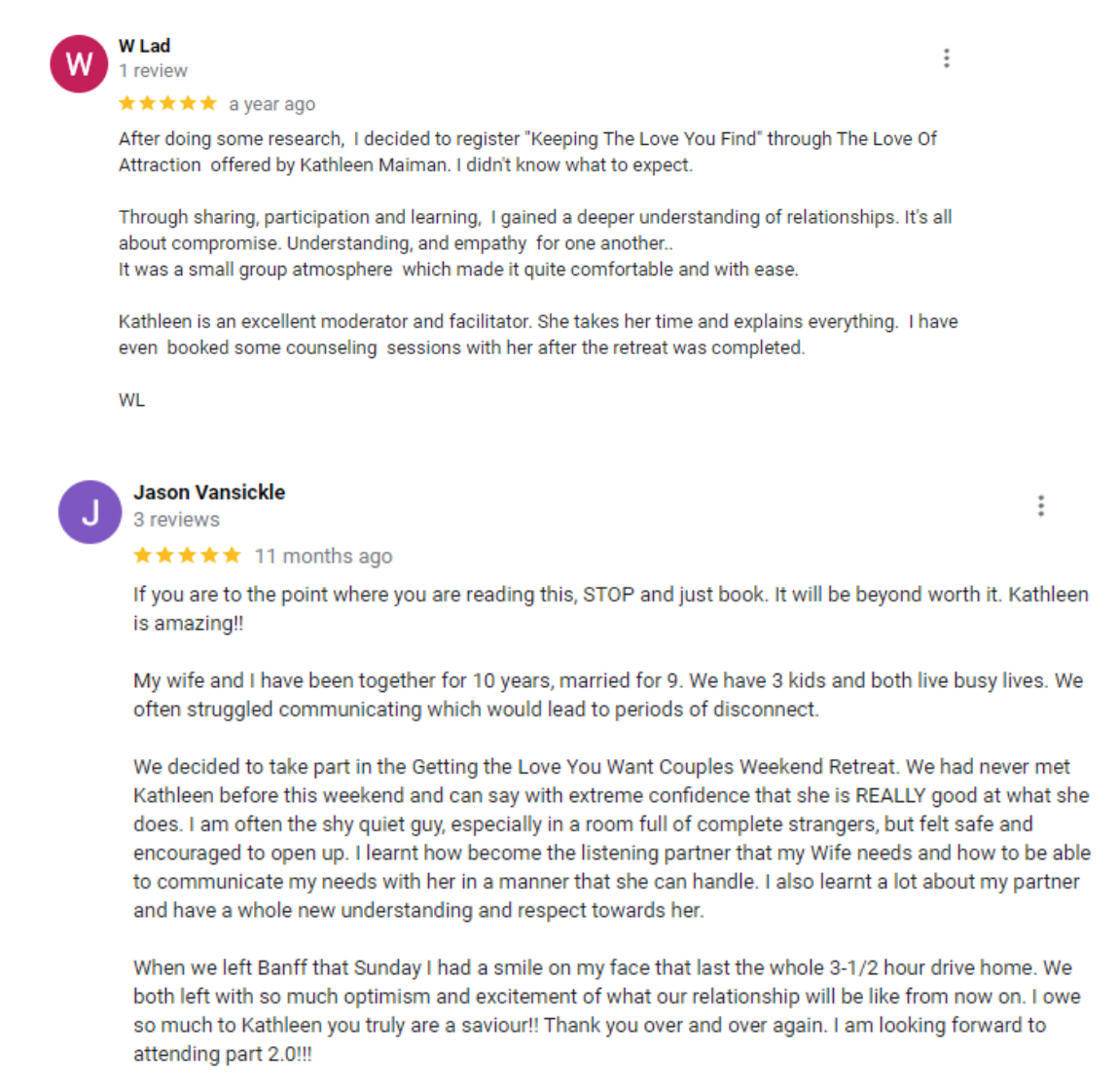 The Love Of Attraction 5 Star Reviews