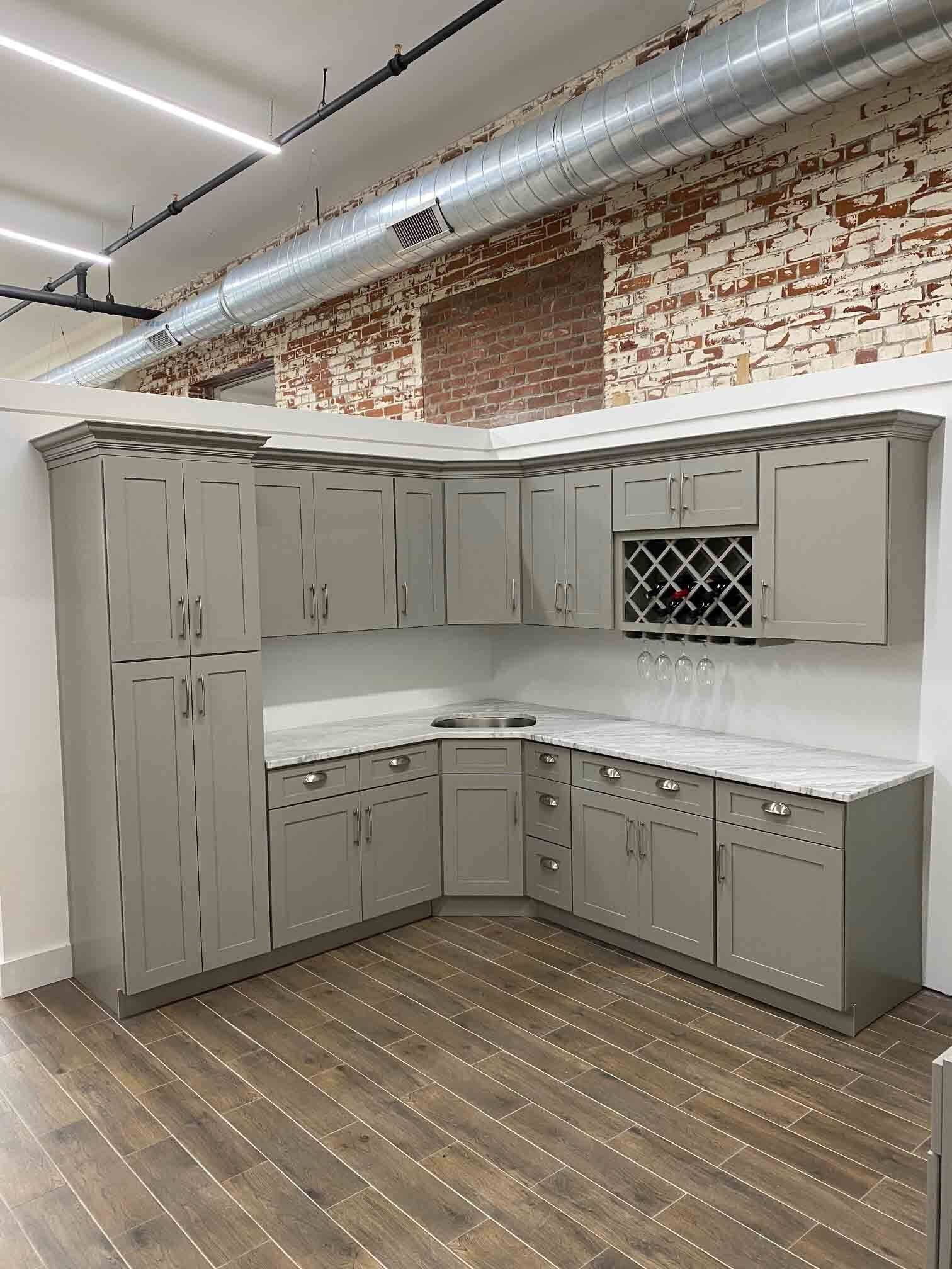 Grey Cabinets and Countertop