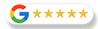 A white rounded button with the colorful Google logo followed by five gold five-pointed stars representing a rating.