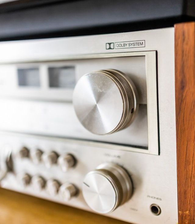 A close up of a dolby system amplifier