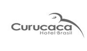 Logotipo do Curucaca Hotel Brasil em texto cinza com um desenho estilizado de um pássaro.